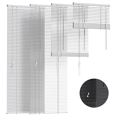Modern Window Blinds with White and Black Design Durable Material for Home Window Treatment 3d model