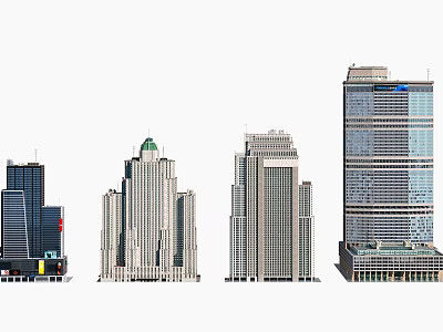 Modern High Rise Office Building Exterior With Glass Facade And Architectural Design 3d model