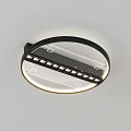 Modern Ceiling Lights With Rectangular Circular Shapes Sleek Metal Frame LED Lighting Design 3d model