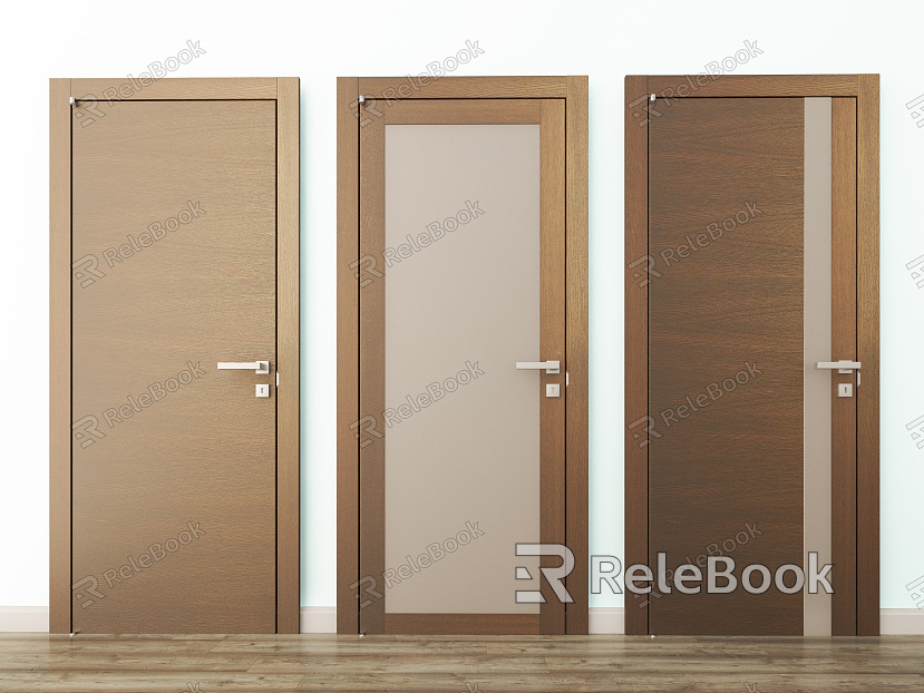 Modern swing door, compound door, single door, wooden door model