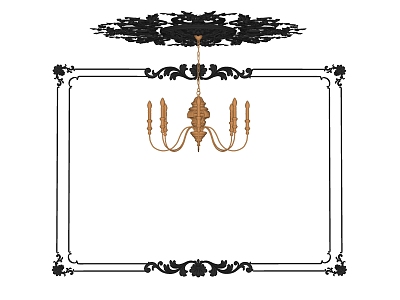 European-style gypsum line corner line model