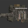Industrial Cavernous Interior With Stone Walls Copper Pipes Ornate Railing And Grated Floor