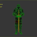Medieval Knight Armor Standing Full Body With Metallic Shiny Surface And Sword