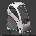 Mitsubishi Heavy Industries Compact Autonomous Car With Transparent Cabin And Red Stripe Design
