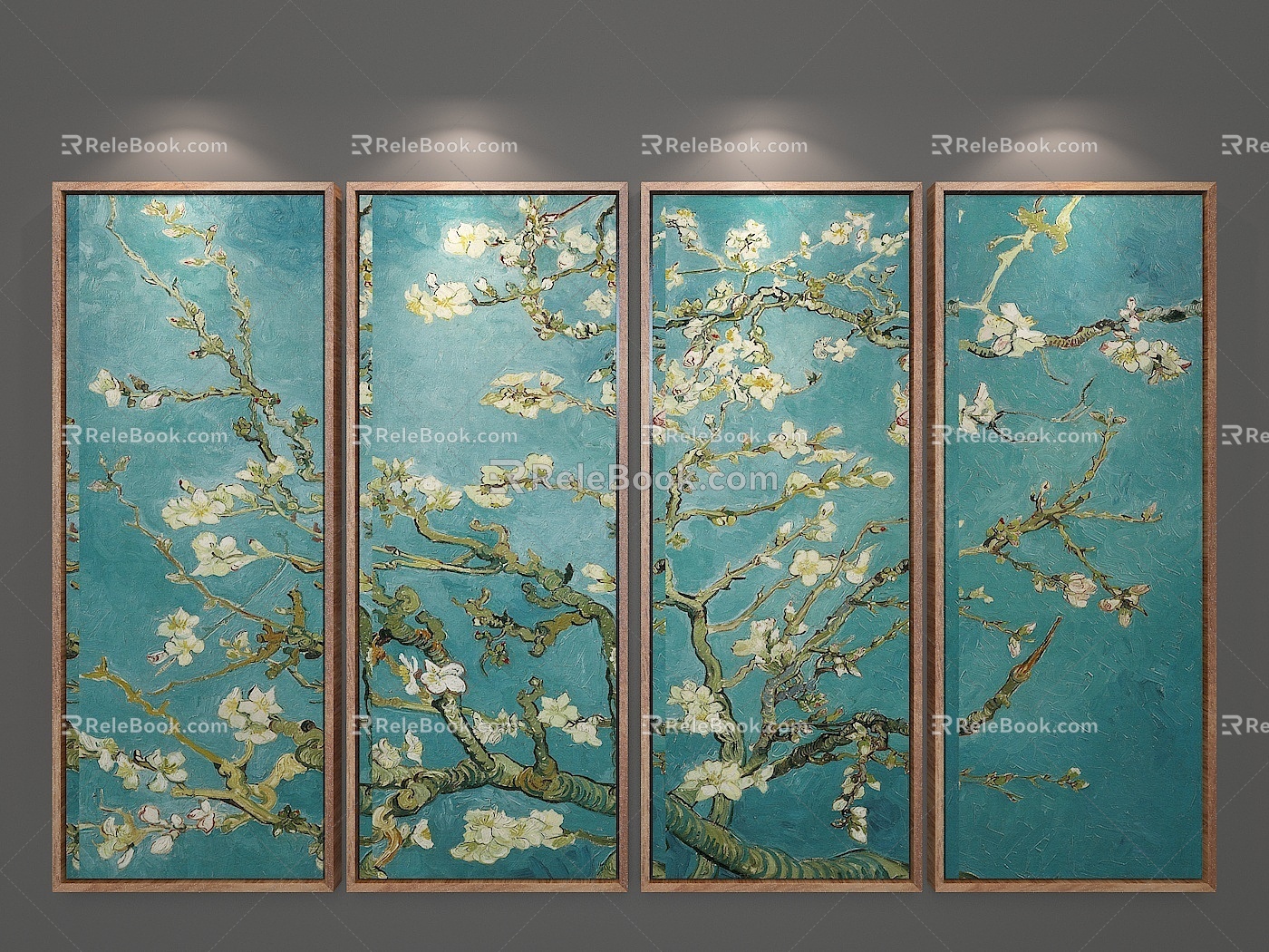 New Chinese Style Decorative Hanging Painting 3d model