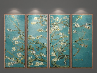 New Chinese Style Decorative Hanging Painting 3d model