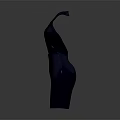 Stylish Navy Blue Halter Neck Dress With Cut Out Back And Fitted Silhouette