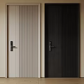 Modern Security Doors With Vertical Stripe Design Light And Dark Colors 3d model