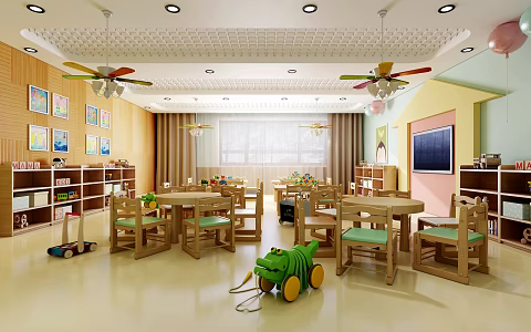 Modern Kindergarten Classroom 3d model