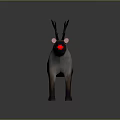 3D Rendered Reindeer Character With Red Nose Gray Body And Antlers