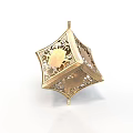 Golden Decorative Lantern Design With Intricate Cutout Patterns And Ornate Details