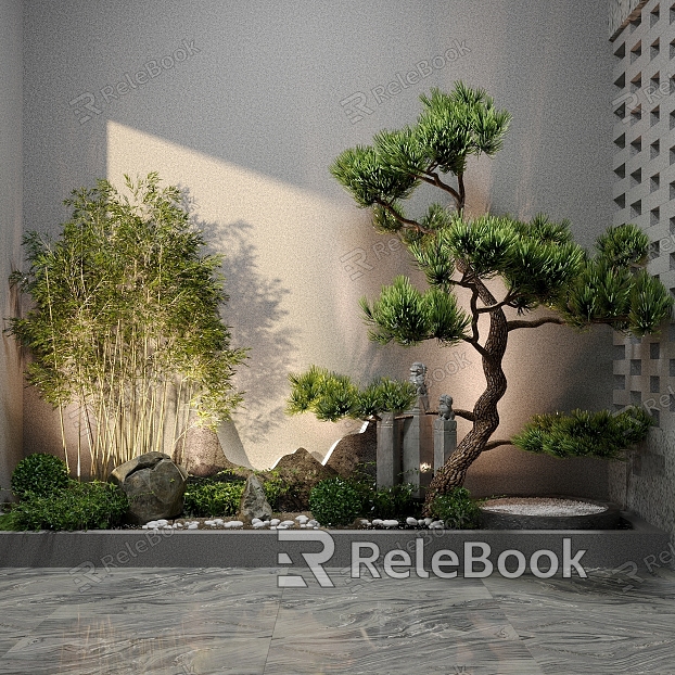 Plant landscaping courtyard landscape sketch model