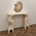 Modern End View Table Display Table Long Table Gypsum Shaped Creative Furniture Exhibition Display Long Table Wall Decoration 3d model
