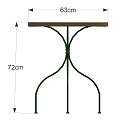 Outdoor Table With Green Metal Curved Legs And Round Tabletop Design
