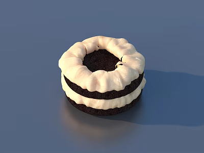 Delicious Chocolate Cookie With Dark Layers And Creamy White Filling 3d model
