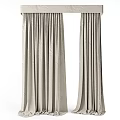 Beige Modern Curtains With Soft Fabric Double Panel For Home Decor 3d model