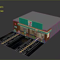 Retail Store Building With Green Awning Parking Lanes And Brown White Exterior