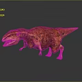 Orange Tyrannosaurus Rex Standing On Gray Background With Reflective Surface