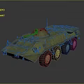 Military Armored Wheeled Vehicle with Green Tactical Design Antenna and Durable Body