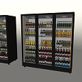 Black Glass Door Refrigerators With Single And Triple Doors Filled With Assorted Beverages