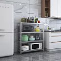 Stainless Steel Multi Tier Kitchen Shelf with Microwave Pots Dishes and Condiments Organizer
