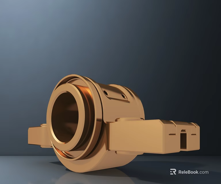 Golden Industrial Metal Mechanical Component With Shiny Surface And Structural Design 3d model 