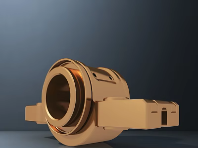 Golden Industrial Metal Mechanical Component With Shiny Surface And Structural Design 3d model