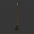 Traditional Household Broom With Wooden Handle And Bristle Cleaning Head
