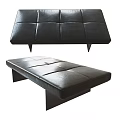 Black Leather Chaise Lounge With Tufted Design And Modern Metal Legs For Living Room