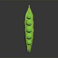 Vibrant Green Pea Pod With Fresh Round Peas On Dark Background