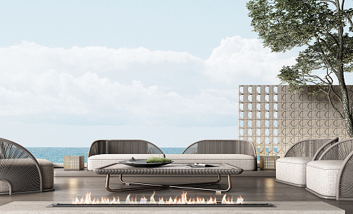 Modern Minotti outdoor sofa 3d model