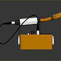 Orange Portable Metal Detector With Probe And Control Box Device