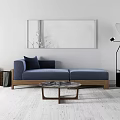 Modern double sofa coffee table combination 3d model