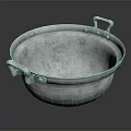 Handmade Round Aluminum Cooking Pot With Hammered Texture And Two Handles