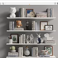 Modern Bookshelf Children's Bookshelf Toy Ornaments Combination 3d model
