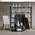 Painting Studio Painting Sketchpad Stool Pigment 3d model