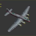 Detailed Light Blue Airplane With Four Engines Long Wings And Streamlined Fuselage