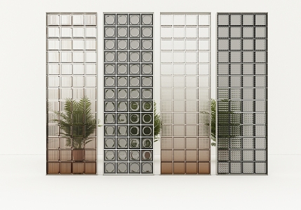 Glass brick partition 3d model