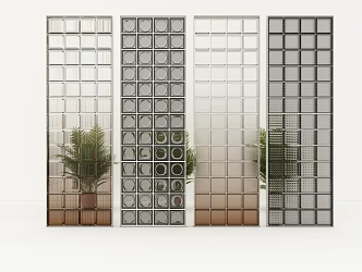 Glass brick partition 3d model