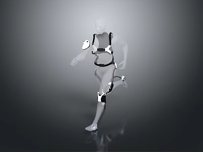 Wearable Mechanical Exoskeleton Device For Enhanced Running Mobility And Supportive Comfort 3d model