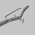 Rusted Metal Hand Tool With Coiled Spring And Curved Metal Parts