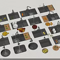 Modern Kitchen Sinks With Drainer Board And Fruit Accessories For Home Use 3d model