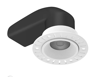 Modern Black And White Recessed Downlight Spotlight With Circular Base And Lamp Head 3d model