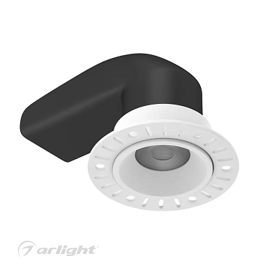 Modern Black And White Recessed Downlight Spotlight With Circular Base And Lamp Head 3d model