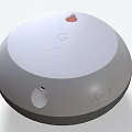 Gray Round Speaker With Mesh Surface And Top Small Indicator Lights 3d model