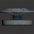 Sci Fi Inspired Circular Platform 3D Model With Marked Top And Base Structure