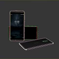 Modern Smartphones With Glossy Surface And 600 Screen Display On Black Background