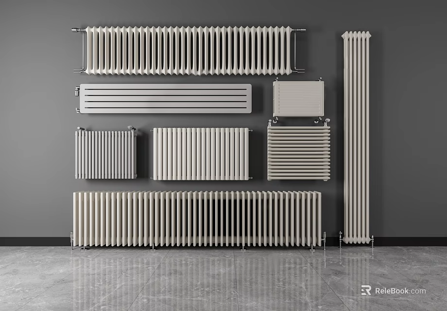 Modern Radiators Collection Wall Mounted And Floor Standing Horizontal Vertical Panel Designs 3d model 