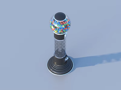 Decorative Desktop Device With Colorful Balls Transparent Middle And Black Base 3d model