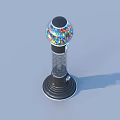 Decorative Desktop Device With Colorful Balls Transparent Middle And Black Base